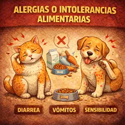 Gatos con alergias o intolerancia alimentaria